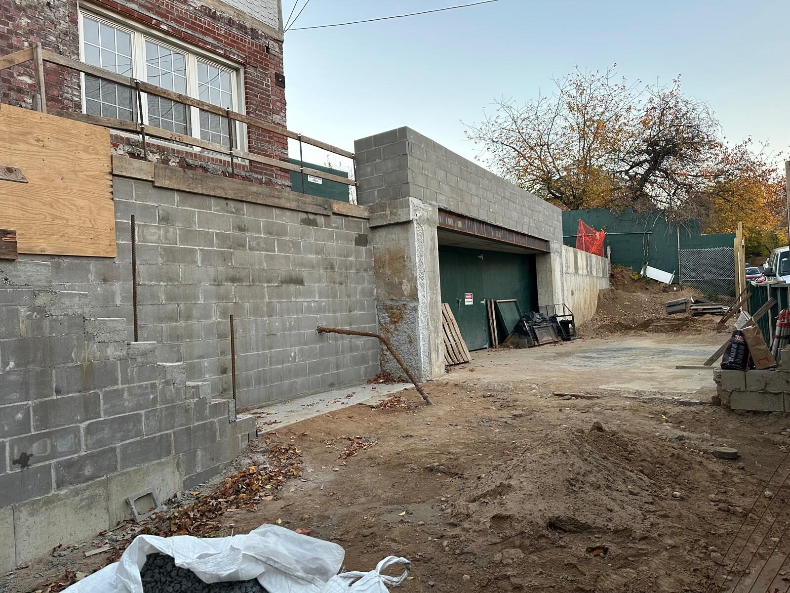 Completed egress walkout entrance with block construction - Queens NY