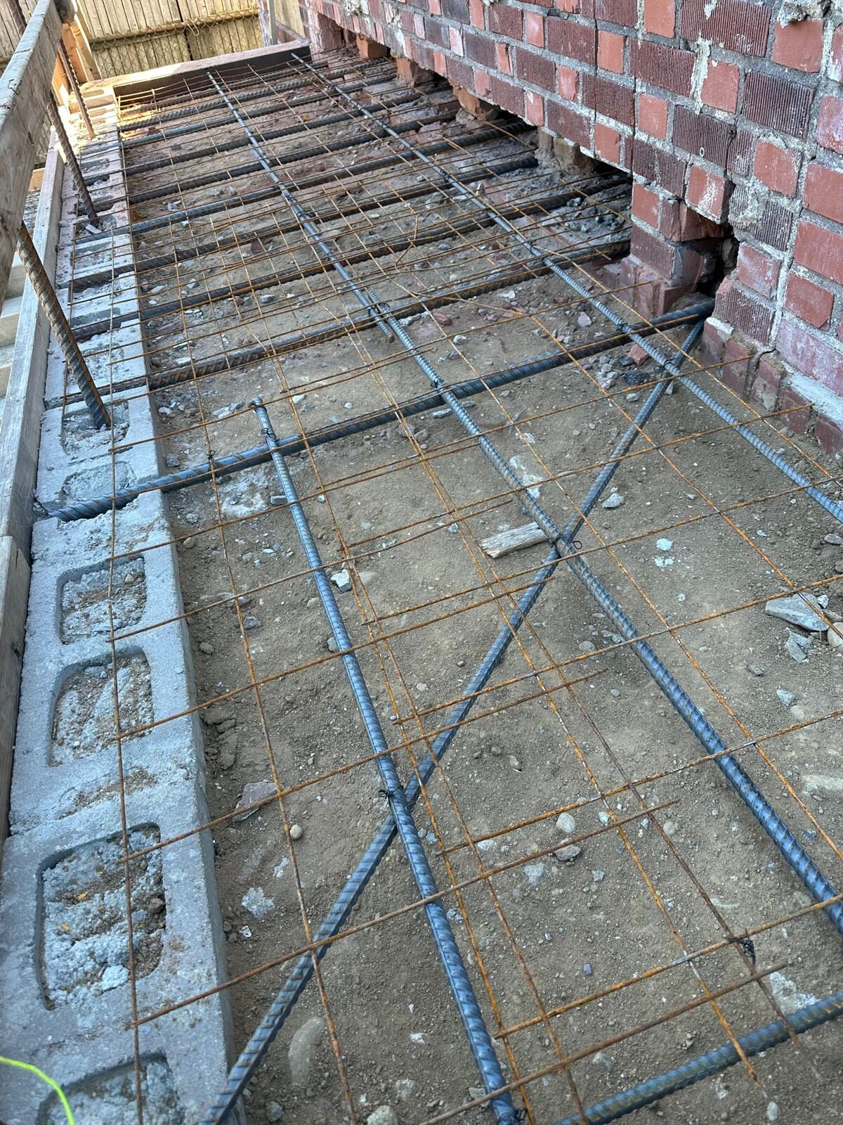 Egress area rebar foundation grid installation - Queens NY