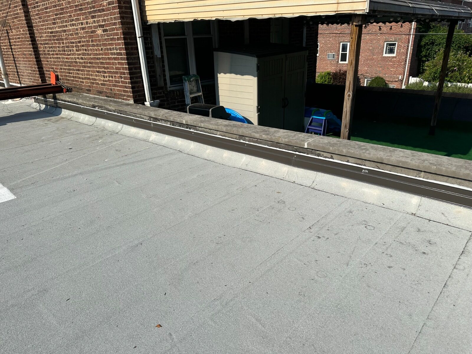 Finished roof coping and edge flashing - Queens NY