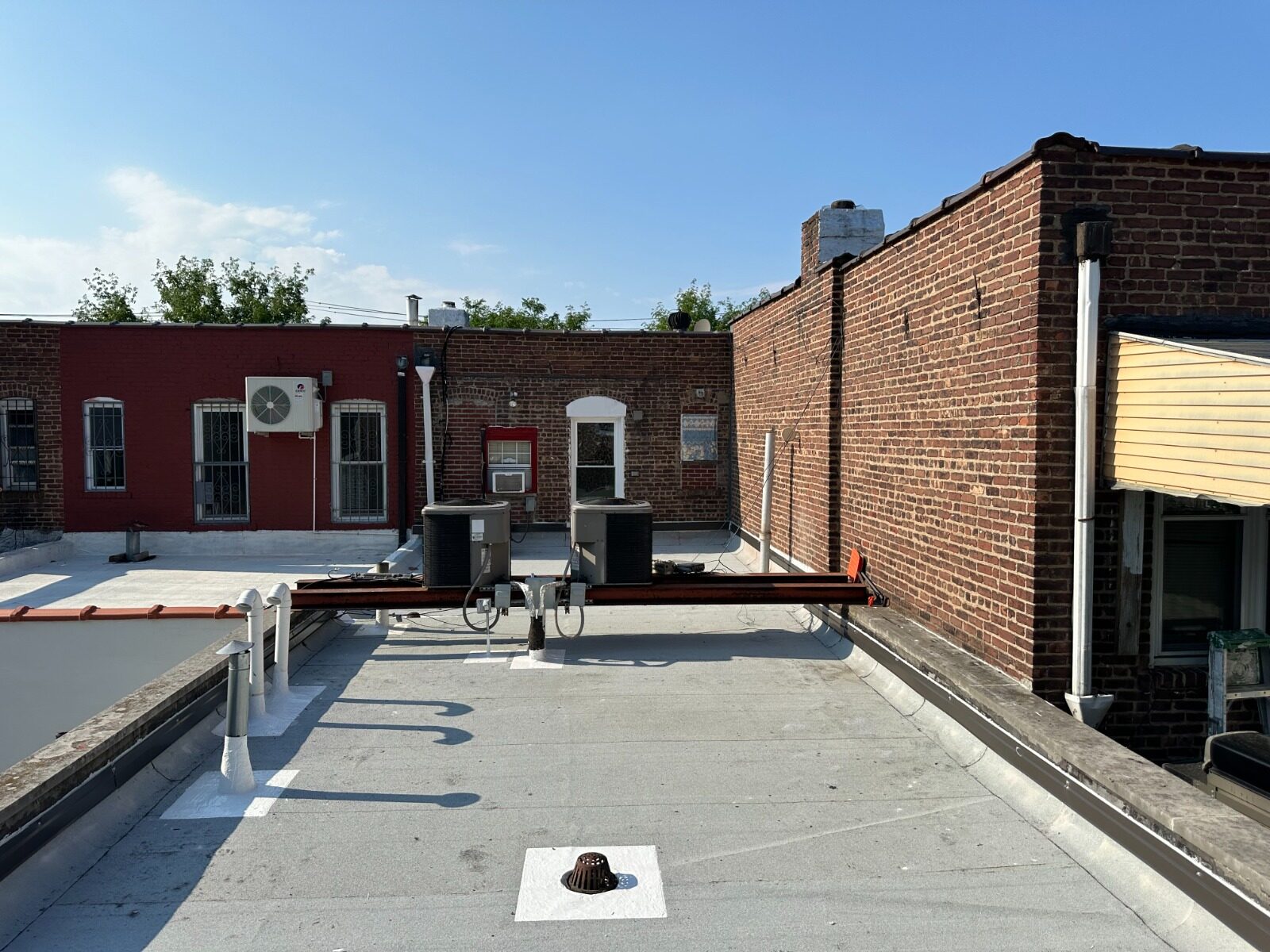 Completed flat roof wide view - Queens NY